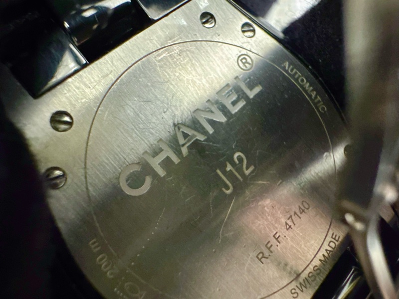 小巴黎二手名牌真品Chanel J12 38m 黑陶瓷 機械 2019有保卡 狀況好-22