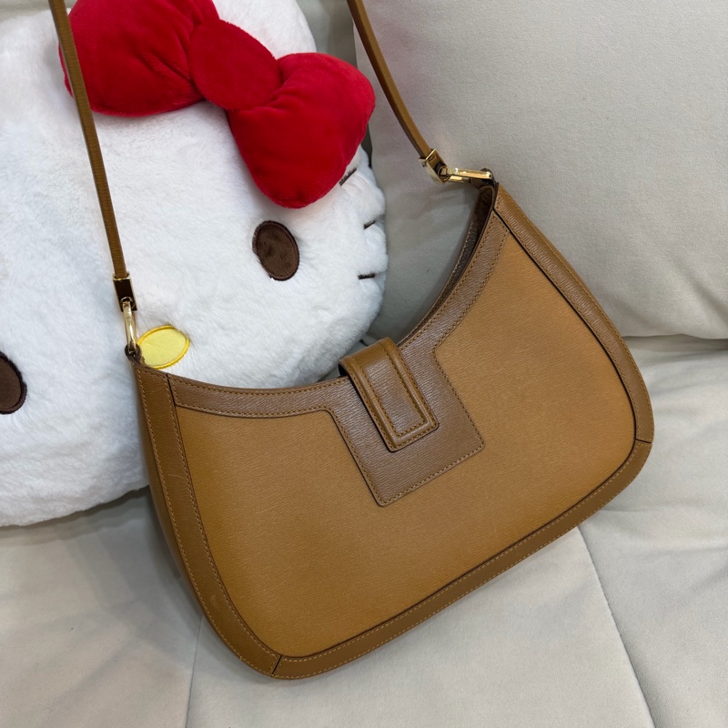 Gucci G扣 古董 中古 單肩包 焦糖色-3