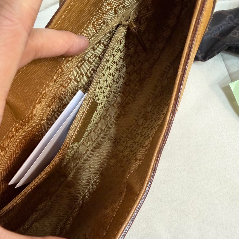 Gucci G扣 古董 中古 單肩包 焦糖色-8