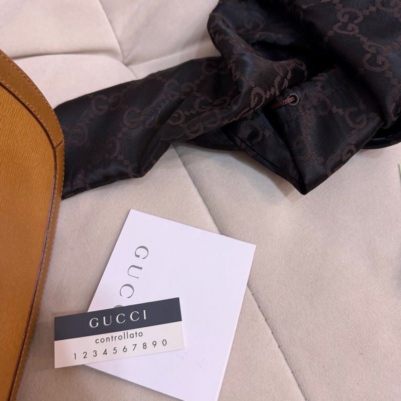 Gucci G扣 古董 中古 單肩包 焦糖色-9