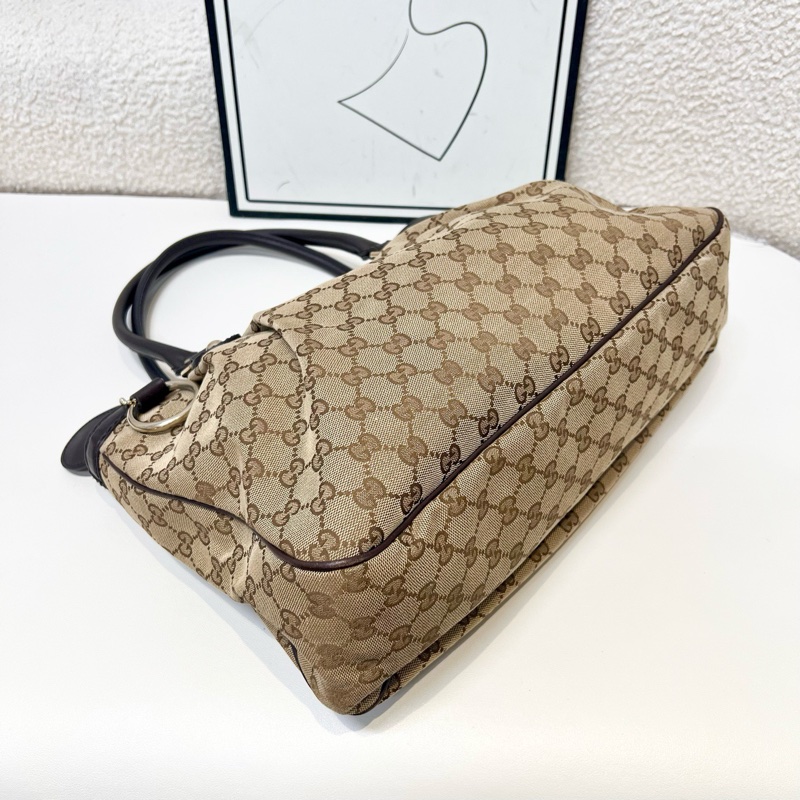 Gucci/古馳 棕色雙G老花托特包 手提包-2