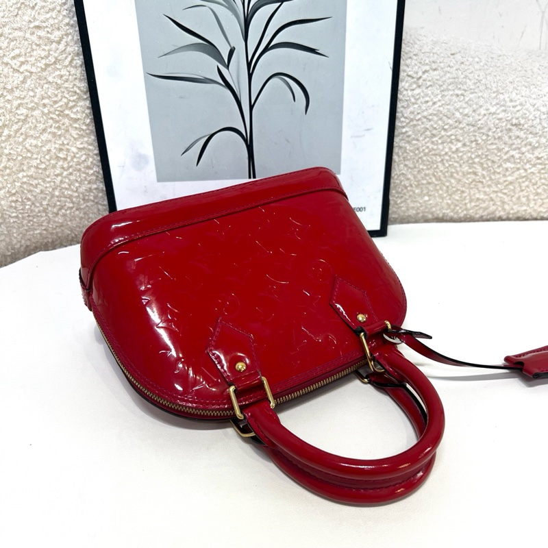 LV/路易威登 Alma紅金漆皮貝殼BB 手提斜挎包-3