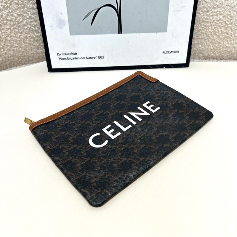 賽琳 小號TRIOMPHE人造革和羊皮革手拿包-2