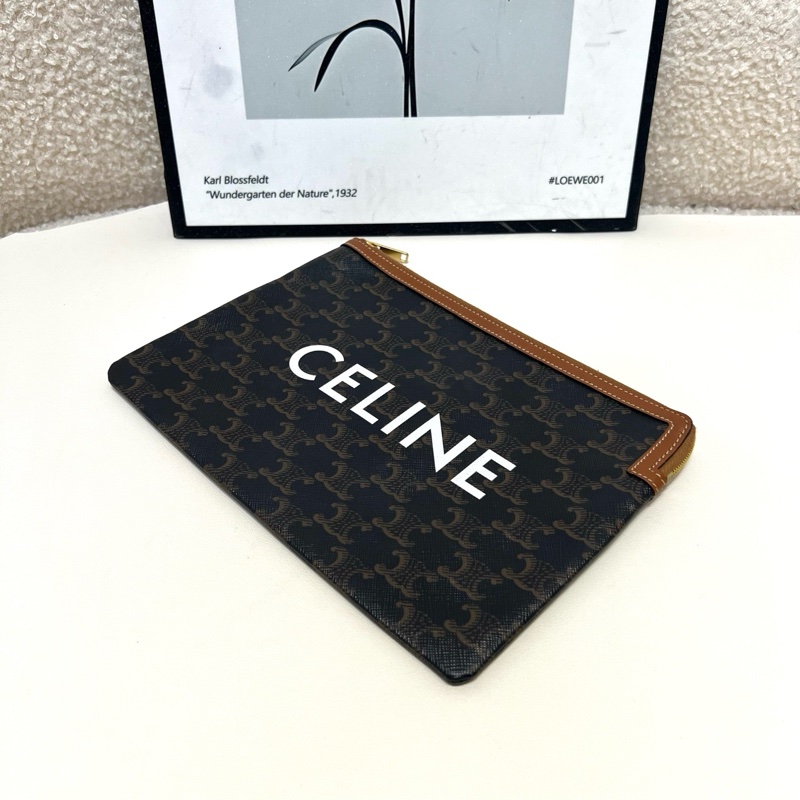 賽琳 小號TRIOMPHE人造革和羊皮革手拿包-3