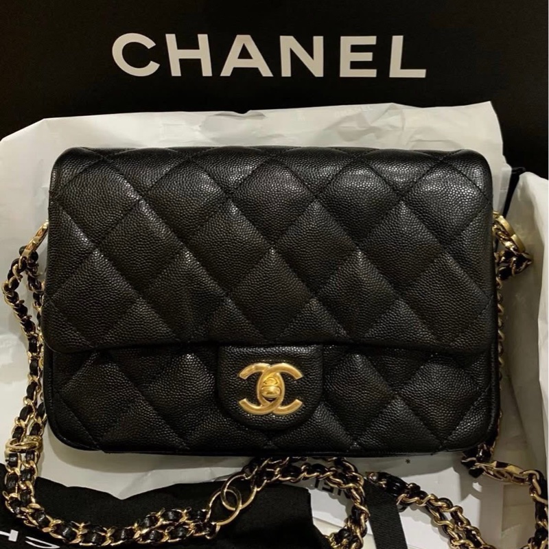 CHANEL 23C荔枝雙鏈條Mini CF 👑-0