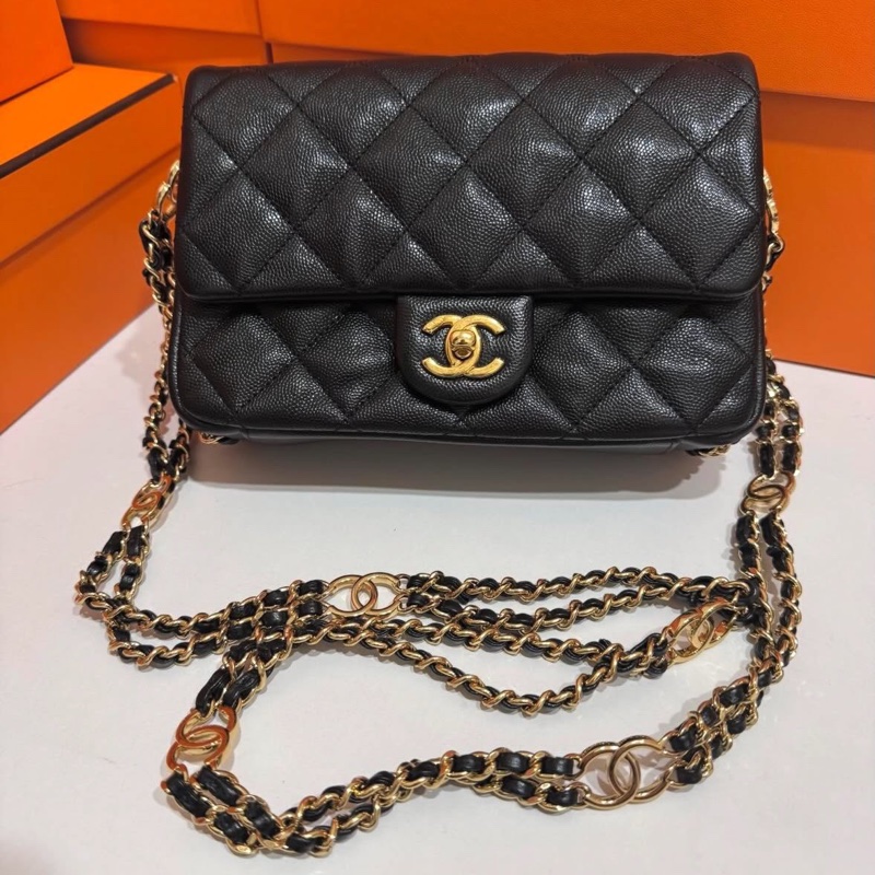 CHANEL 23C荔枝雙鏈條Mini CF 👑-1