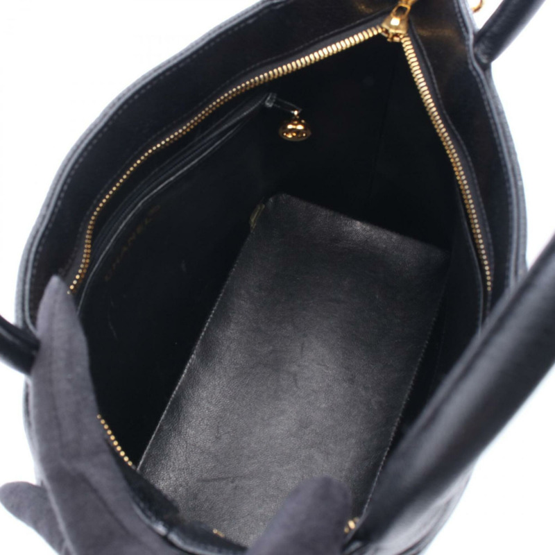 香奈兒復刻版托特包,手提包,魚子醬紋皮革(粒面小牛皮),女士,黑色,A01804-2