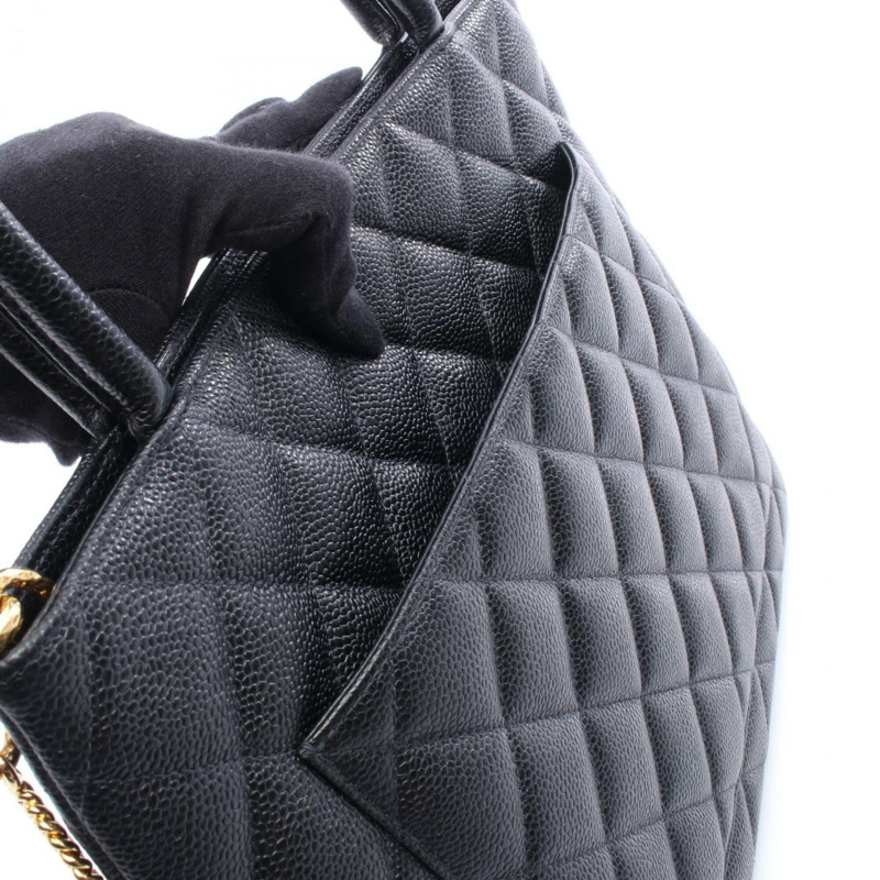 香奈兒復刻版托特包,手提包,魚子醬紋皮革(粒面小牛皮),女士,黑色,A01804-8