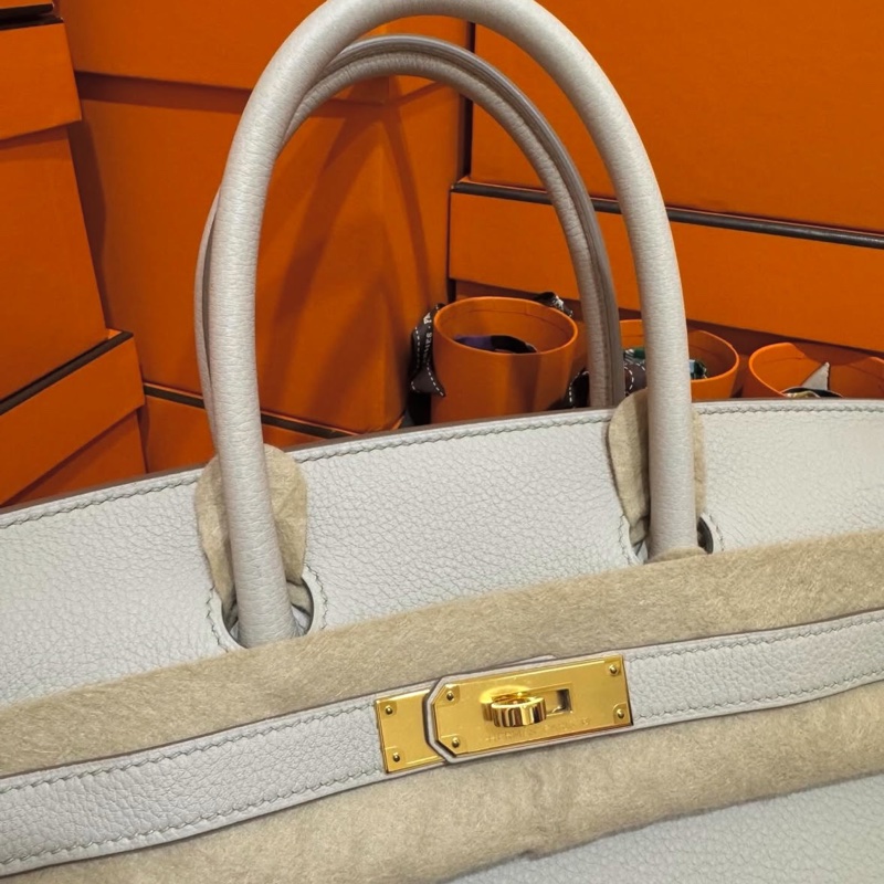 Hermes Birkin30 Togo 8L冰川白K 刻🤍 台灣購證正本-3