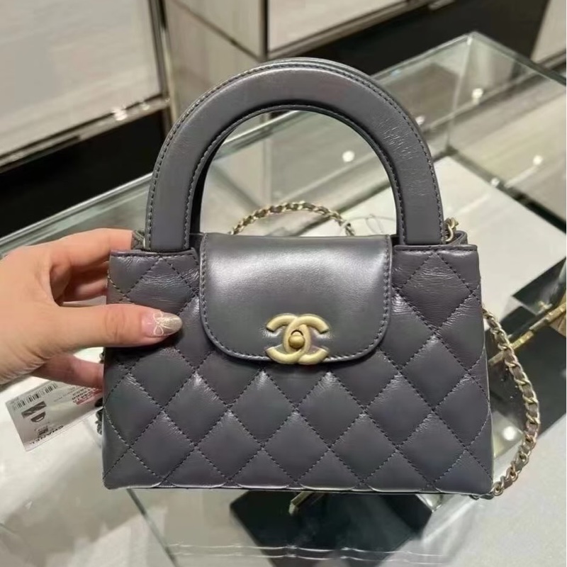 CHANEL 24A月光灰羊皮Kelly（小）🩶-3