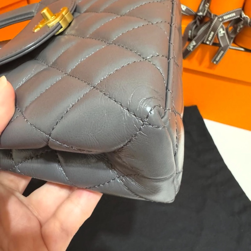 CHANEL 24A月光灰羊皮Kelly（小）🩶-5