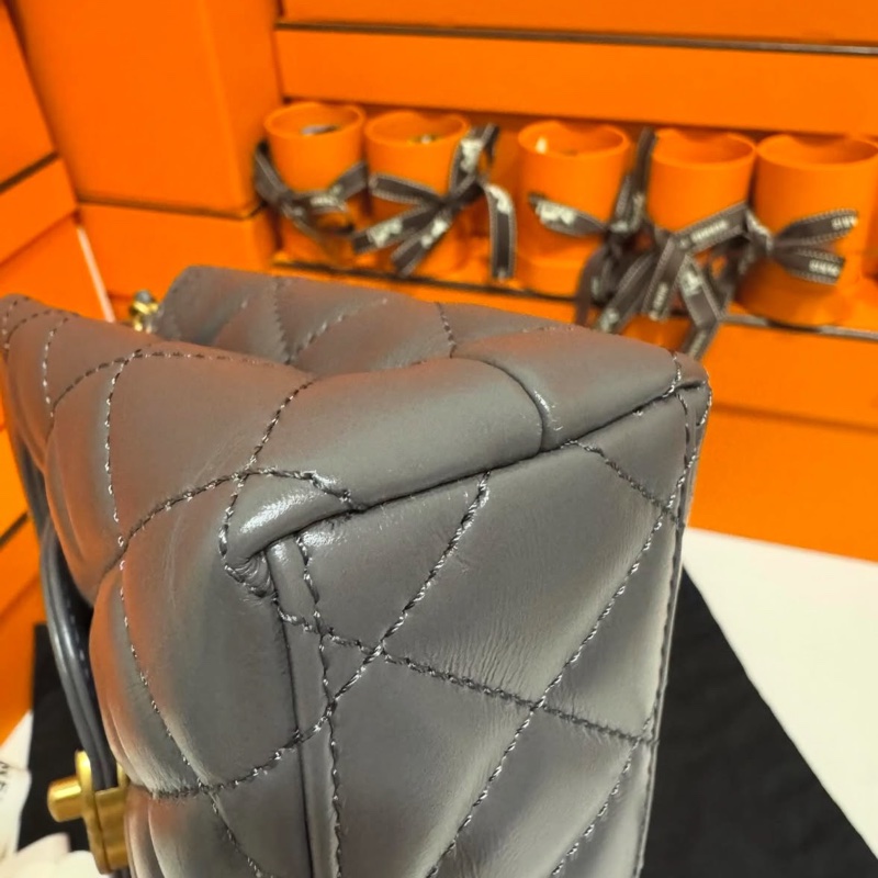 CHANEL 24A月光灰羊皮Kelly（小）🩶-6