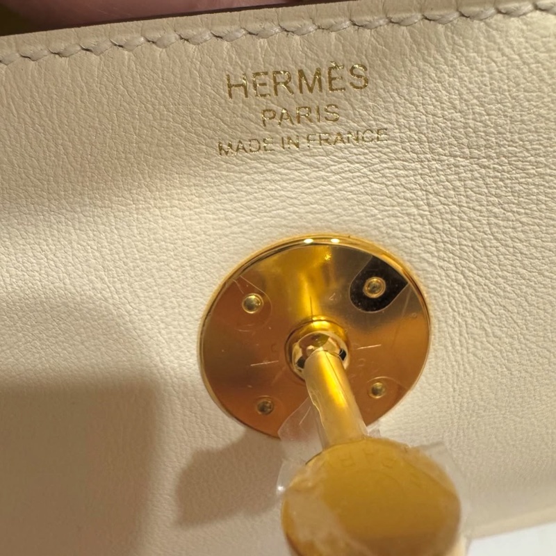Hermes Lindy26 Swift皮 奶油白金釦 🤍B刻 台灣購證正本-1