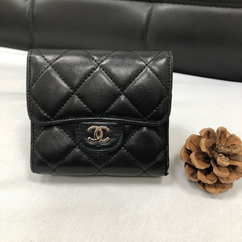 【95新 ✨ 全網最低價!】 香奈兒/Chanel 黑色 小羊皮 雙面 手拿包錢包 卡包 (下單前先詢問庫存❗️❗️)-0