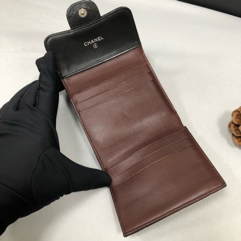 【95新 ✨ 全網最低價!】 香奈兒/Chanel 黑色 小羊皮 雙面 手拿包錢包 卡包 (下單前先詢問庫存❗️❗️)-6