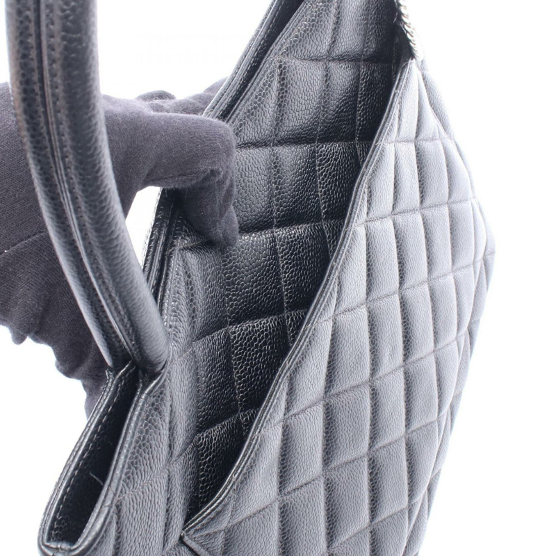 香奈兒復刻版托特包，手提包，魚子醬紋皮革（粒面小牛皮），女士，黑色，A01804-5