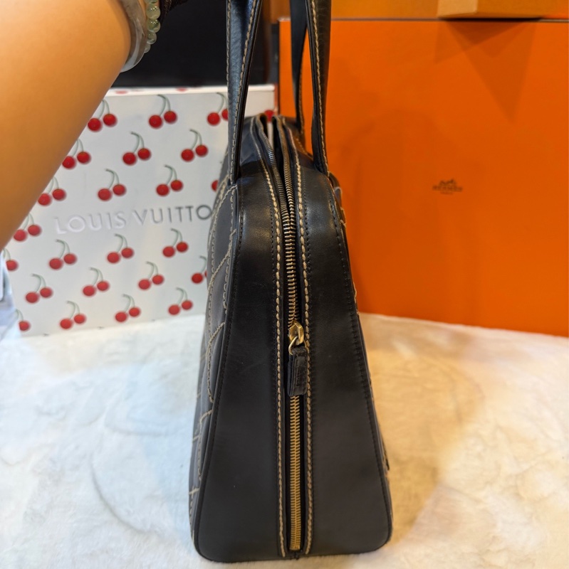 【95新 ✨ 全網最低價!】香奈兒/Chanel 黑色牛皮金扣 菱格紋手提包 31cm(下單前先詢問庫存❗️❗️)-5