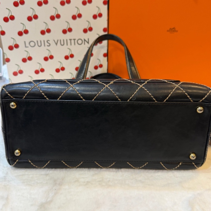 【95新 ✨ 全網最低價!】香奈兒/Chanel 黑色牛皮金扣 菱格紋手提包 31cm(下單前先詢問庫存❗️❗️)-7