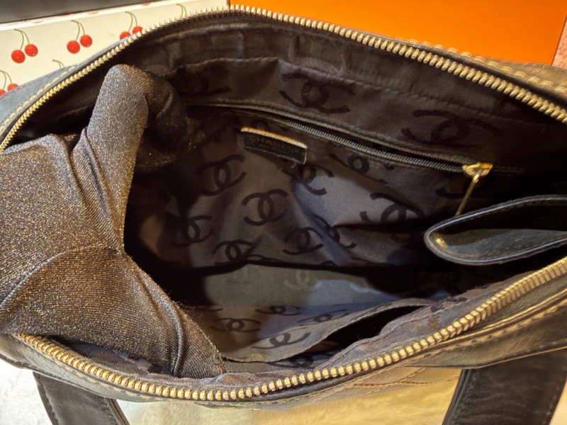 【95新 ✨ 全網最低價!】香奈兒/Chanel 黑色牛皮金扣 菱格紋手提包 31cm(下單前先詢問庫存❗️❗️)-8