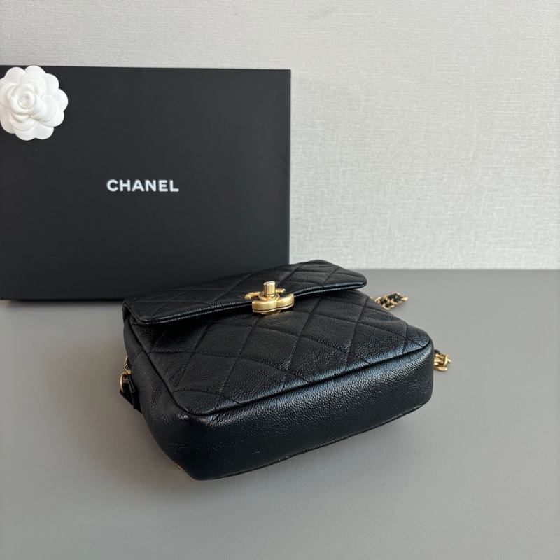 ✨Chanel ado黑金後背包 晶片款 98新🖤-7