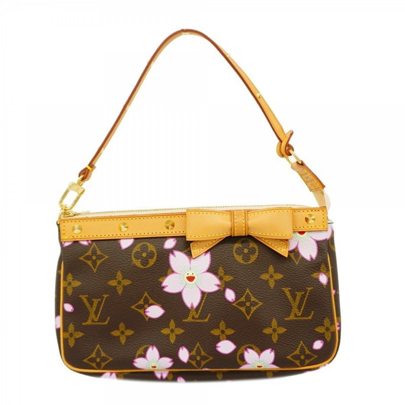 路易威登 Monogram Cherry Blossom Pochette Accessoires(村上隆合作款)M92006 棕色女士包/手拿包-0