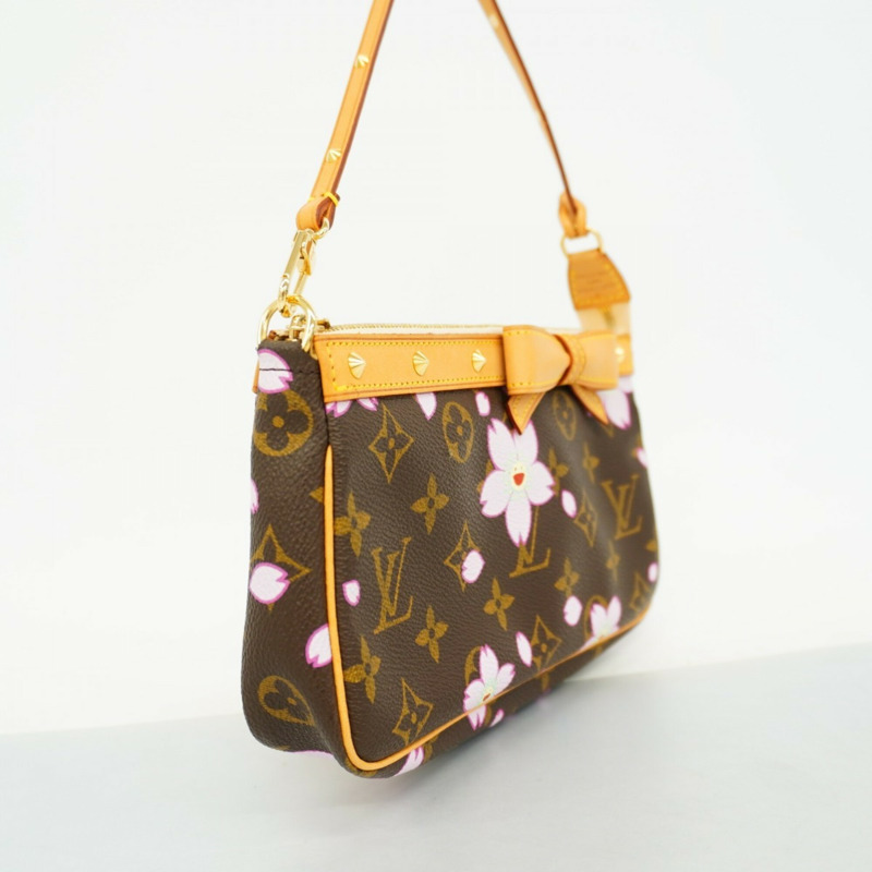 路易威登 Monogram Cherry Blossom Pochette Accessoires(村上隆合作款)M92006 棕色女士包/手拿包-1