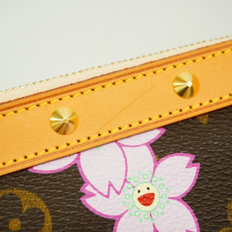 路易威登 Monogram Cherry Blossom Pochette Accessoires(村上隆合作款)M92006 棕色女士包/手拿包-5