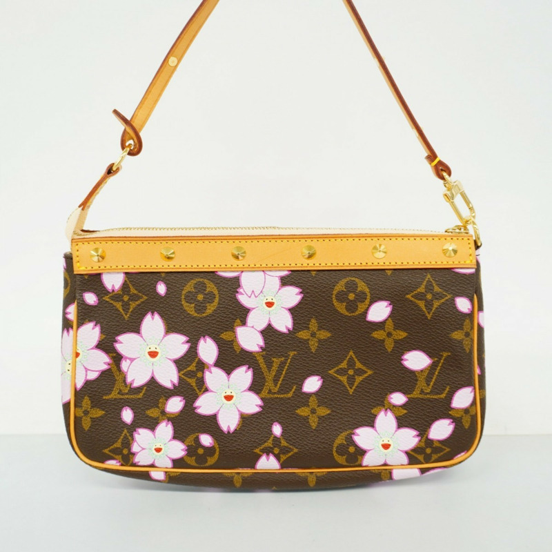 路易威登 Monogram Cherry Blossom Pochette Accessoires(村上隆合作款)M92006 棕色女士包/手拿包-9