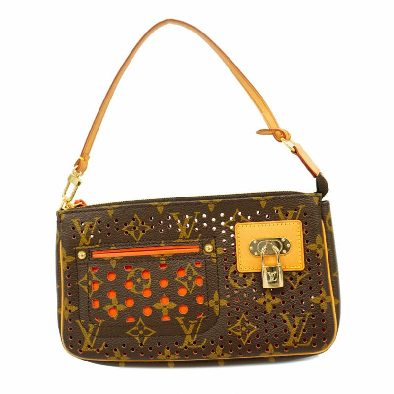 路易威登 Monogram Perfo Pochette Accessoires M95185 橙色女士包/小包-0