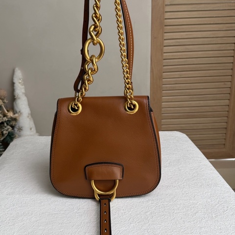 Miumiu繆繆 棕色 金屬環馬鞍包 單肩斜挎包 🈚附件