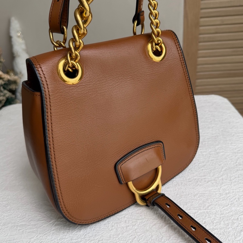 Miumiu繆繆 棕色 金屬環馬鞍包 單肩斜挎包 🈚附件-2