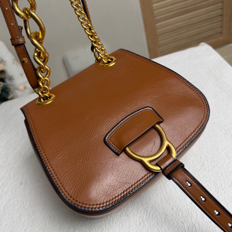 Miumiu繆繆 棕色 金屬環馬鞍包 單肩斜挎包 🈚附件-3