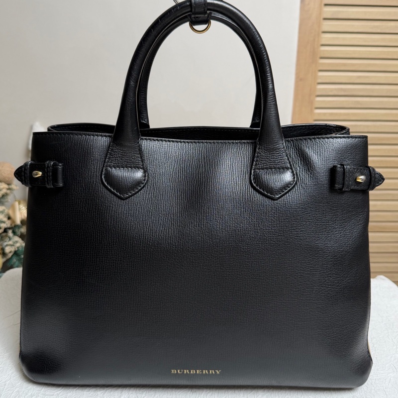 Burberry博柏利 黑色 班納托特包 手提單肩斜挎包 缺肩帶-0