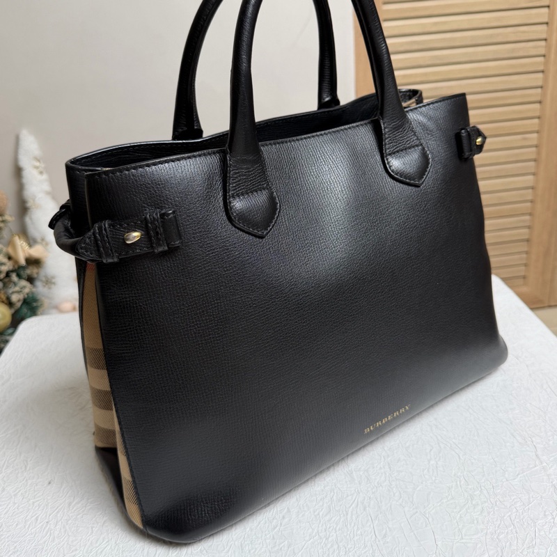 Burberry博柏利 黑色 班納托特包 手提單肩斜挎包 缺肩帶-2