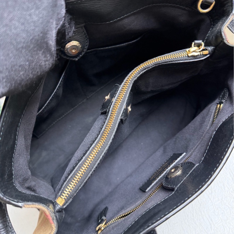 Burberry博柏利 黑色 班納托特包 手提單肩斜挎包 缺肩帶-6