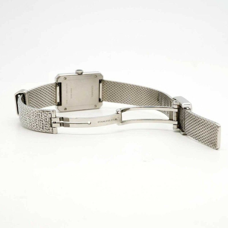 香奈兒男友風斜紋軟呢 H4877 黑色錶盤女錶-3