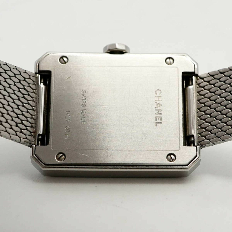 香奈兒男友風斜紋軟呢 H4877 黑色錶盤女錶-4