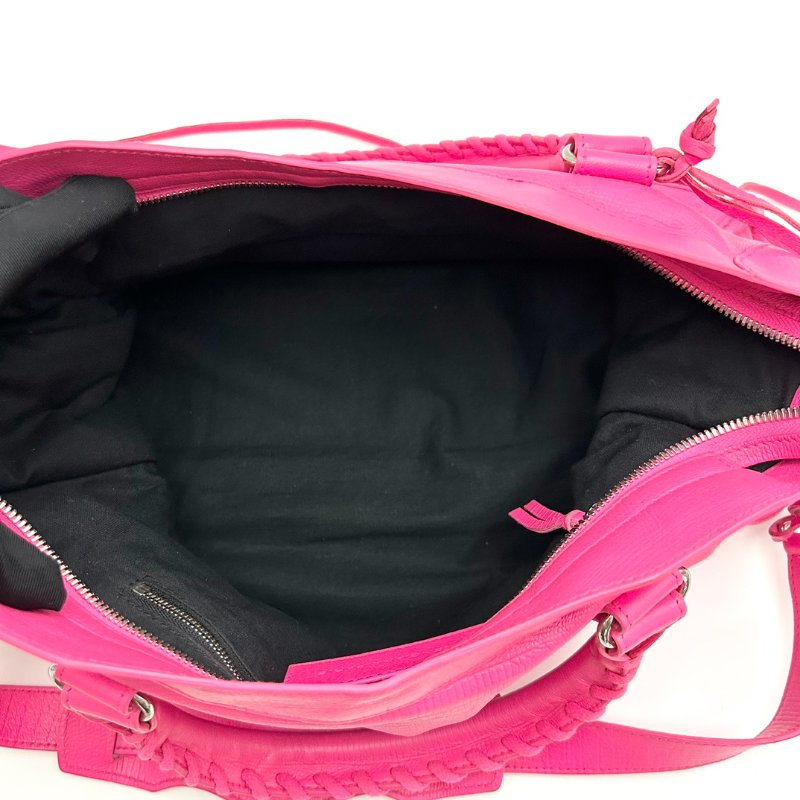 BALENCIAGA 粉銀大號  手提肩背機車包 38*25*14 98新配件鏡子-6