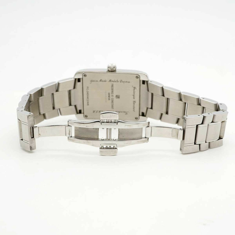 康斯登經典方形 FC-245X4C2-4-6 海軍藍錶盤男士腕錶-3