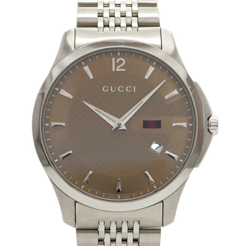 Gucci G-Timeless 126.3 棕色錶盤男士腕錶-0