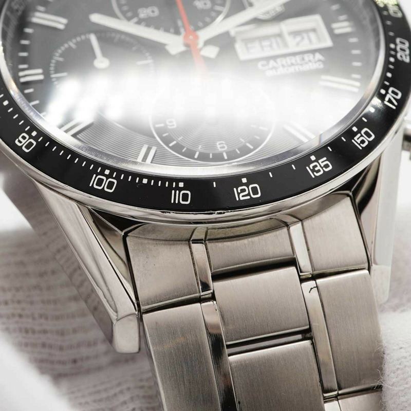 TAG Heuer 豪雅卡萊拉 CV201AH 黑色錶盤男士腕錶-6