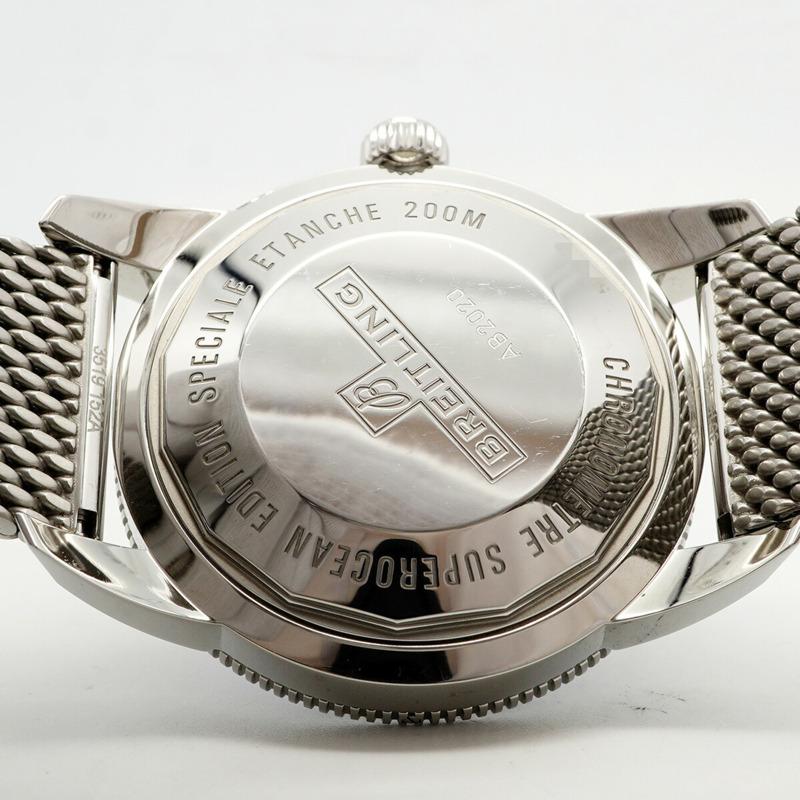 百年靈超級海洋AB2020海軍藍錶盤男士腕錶-4