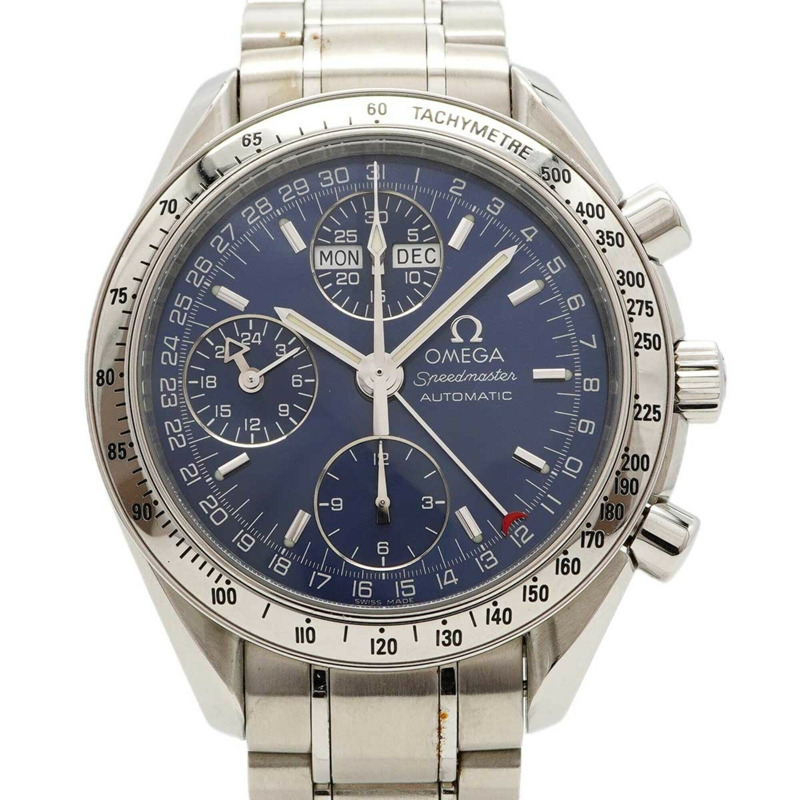 歐米茄超霸系列3523.80海軍藍錶盤男士腕錶-0