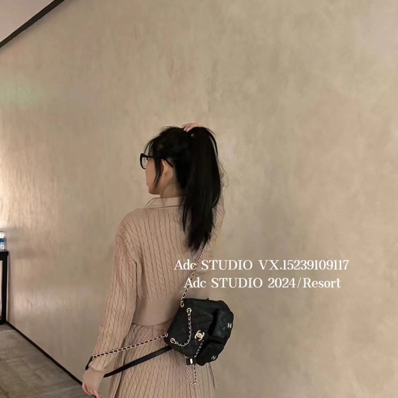 ෆ Chanel Duma青蛙後背包 荔枝牛雙肩後背 小號✨膠膜在-4