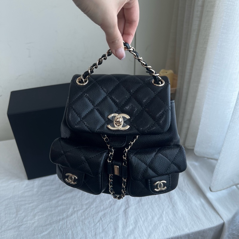 ෆ Chanel Duma青蛙後背包 荔枝牛雙肩後背 小號✨膠膜在-8