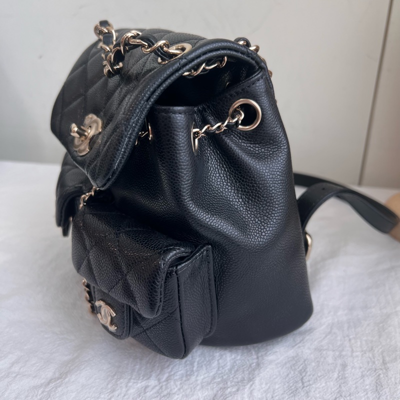 ෆ Chanel Duma青蛙後背包 荔枝牛雙肩後背 小號✨膠膜在-11