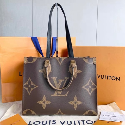 成色完美 LV老花 Onthego 中號托特包 20年芯片款