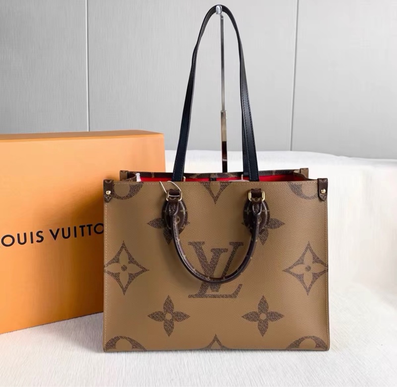 成色完美 LV老花 Onthego 中號托特包 20年芯片款-2
