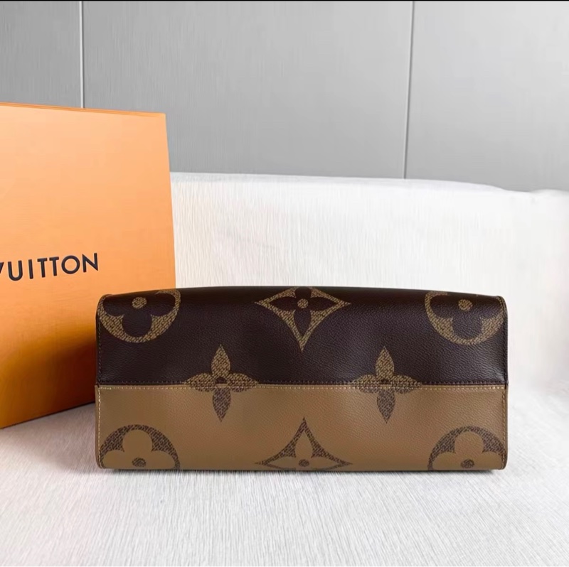 成色完美 LV老花 Onthego 中號托特包 20年芯片款-4