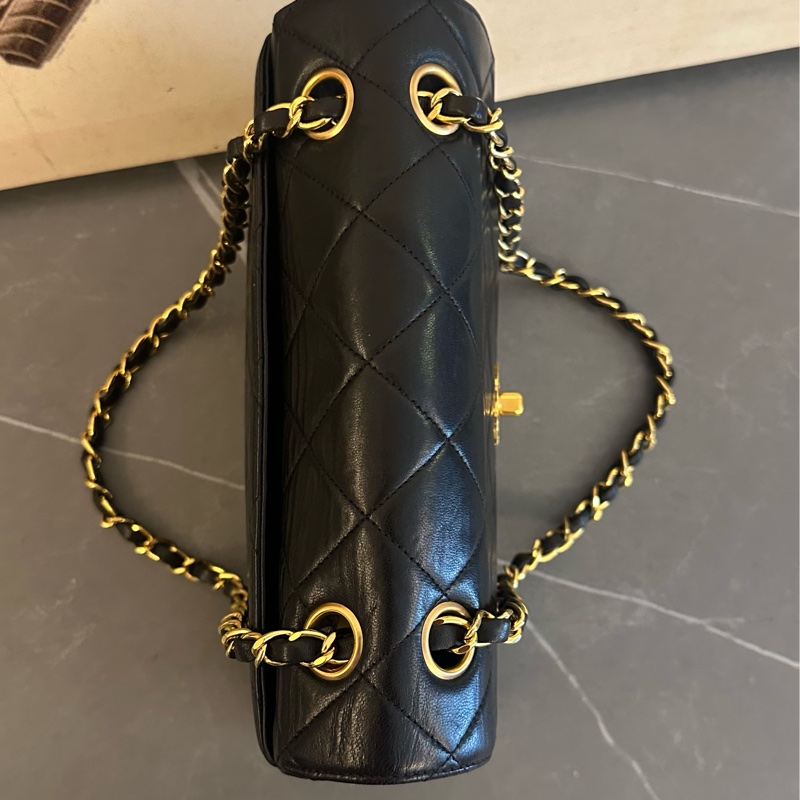 🩵MYMluxurybag🩵 Chanel 25cm 黑金 全皮 肩背袋 斜背袋-11